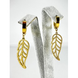 Gold Yaprak Detaylı Küpe